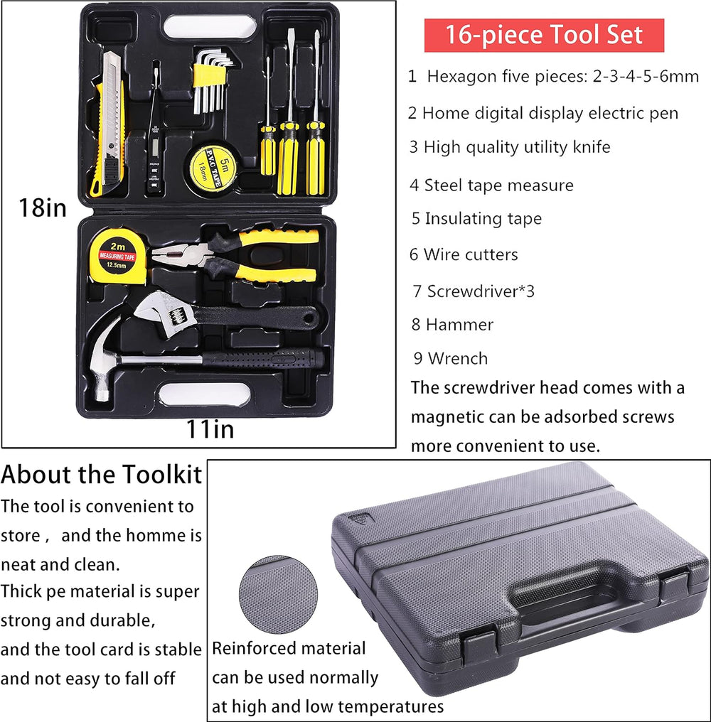 HAIPHAIK Car Emergency Kit with 11.8ft Jumper Cables, Roadside Safety Kit