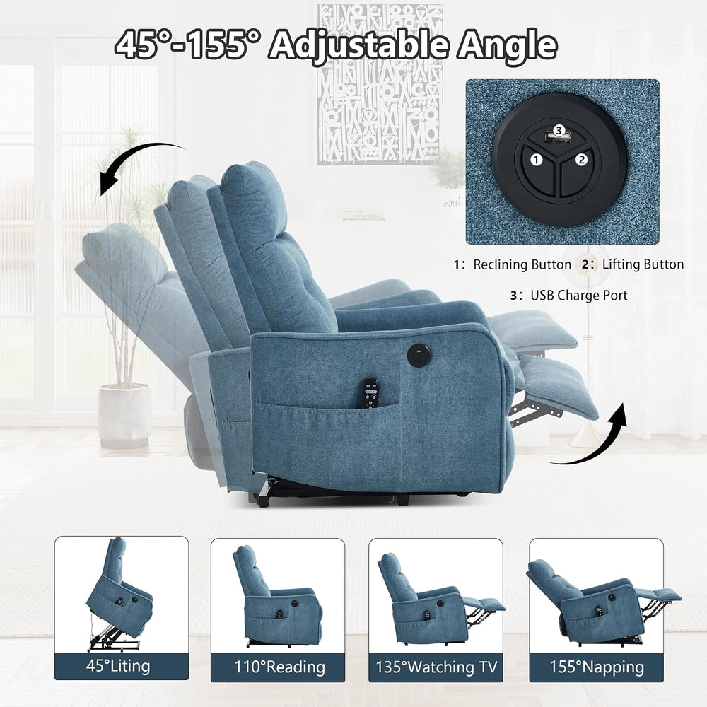 Power Lift Recliner Chair with Vibration Massage and Heat for Petite Elderly,...