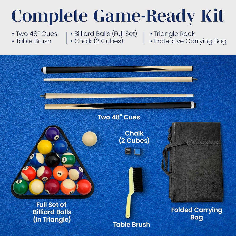 Hathaway Fairmont Folding Pool Table for Family & Home Use Includes Full ...