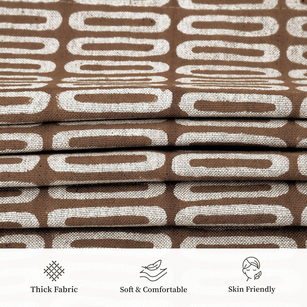 Hand Block Print, Artisan-Made Neutral Accent Throw Pillow Covers- Pure Cotto...