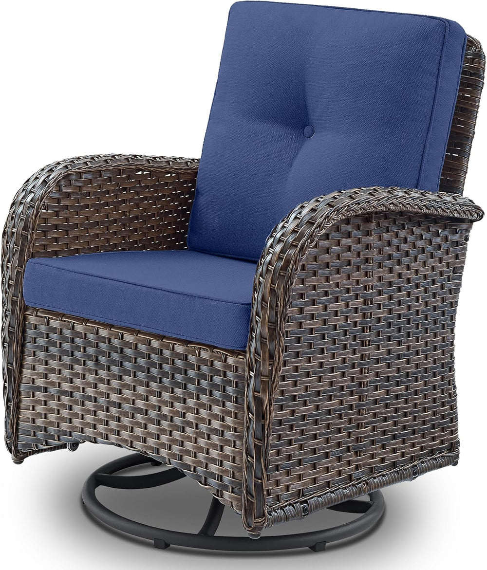 Belord Patio Furniture Swivel Glider PE Wicker Chairs, Outdoor Swivel Rocker ...