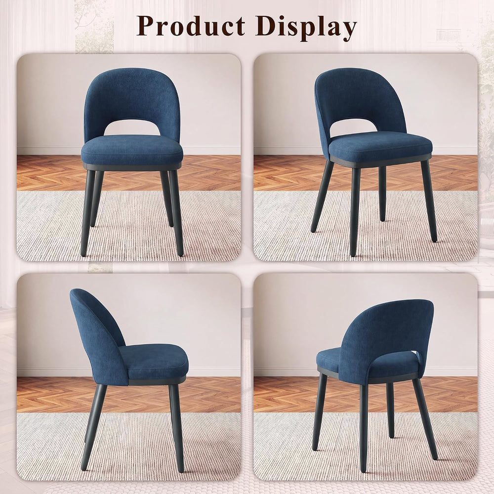 Dining Chairs Set of 4, Upholstered Dining Room Chairs with Curved Backrest