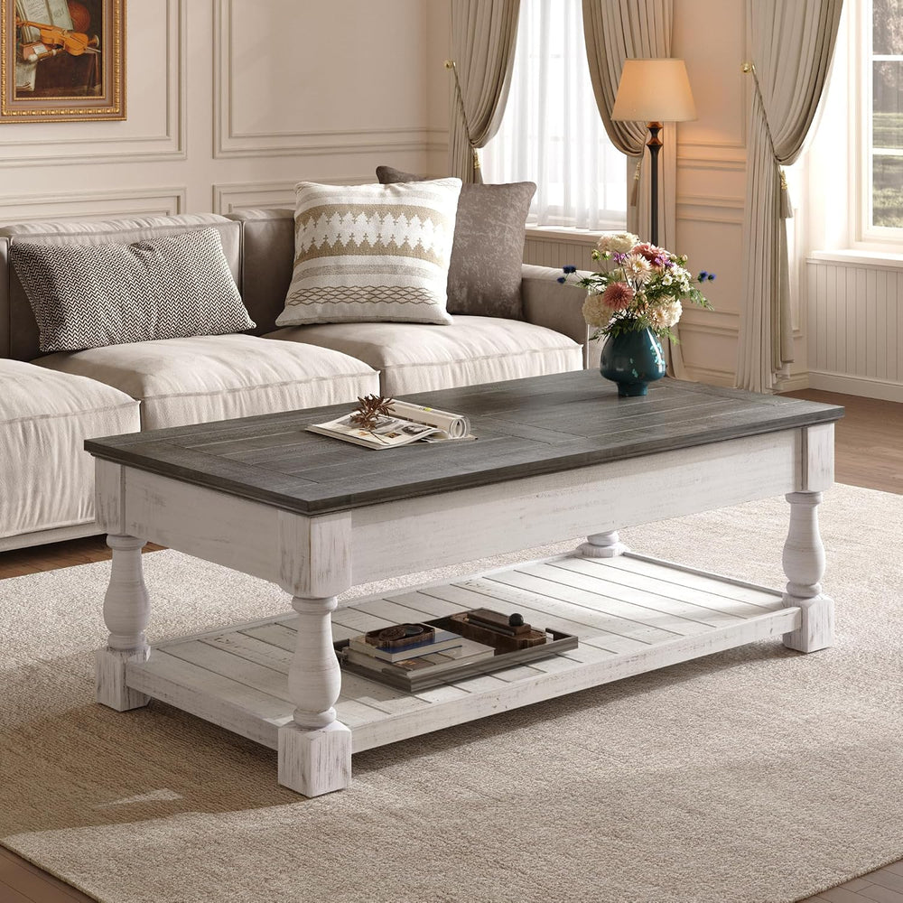 Henf Lift Top Coffee Table with Storage,47.24" Solid Wood Coffee Tables ...