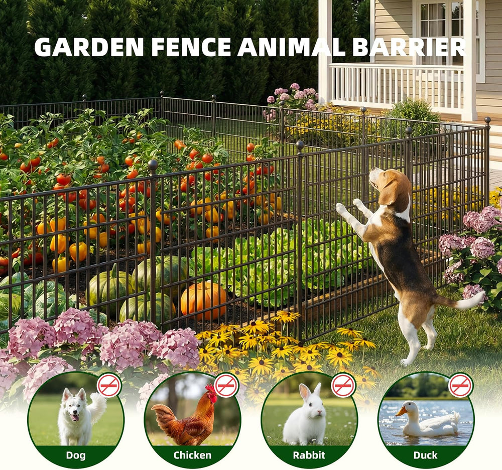 10 Panel No Dig Decorative Garden with Gate 32" H x 24.2'L