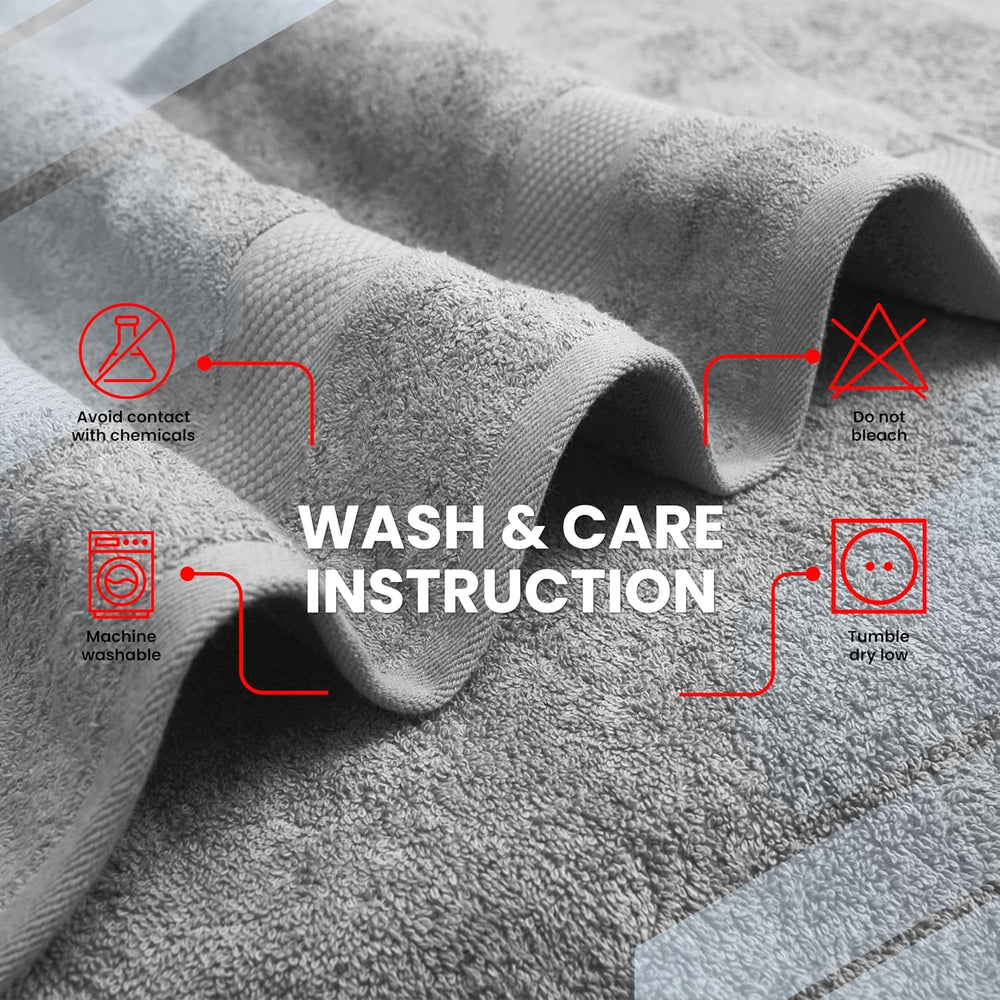 Infinitee Xclusives 100% Ring-Spun Cotton Bath Towels for Bathroom - Pack 4
