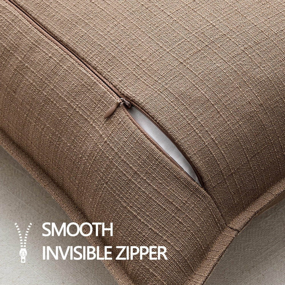 MIULEE Thick Textured Euro Sham Throw Pillow Covers 24x24 Inch Coco Brown