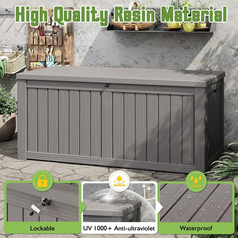 KAMABOKO Outdoor Storage Box, 150 Gallon Deck Box Outdoor Waterproof