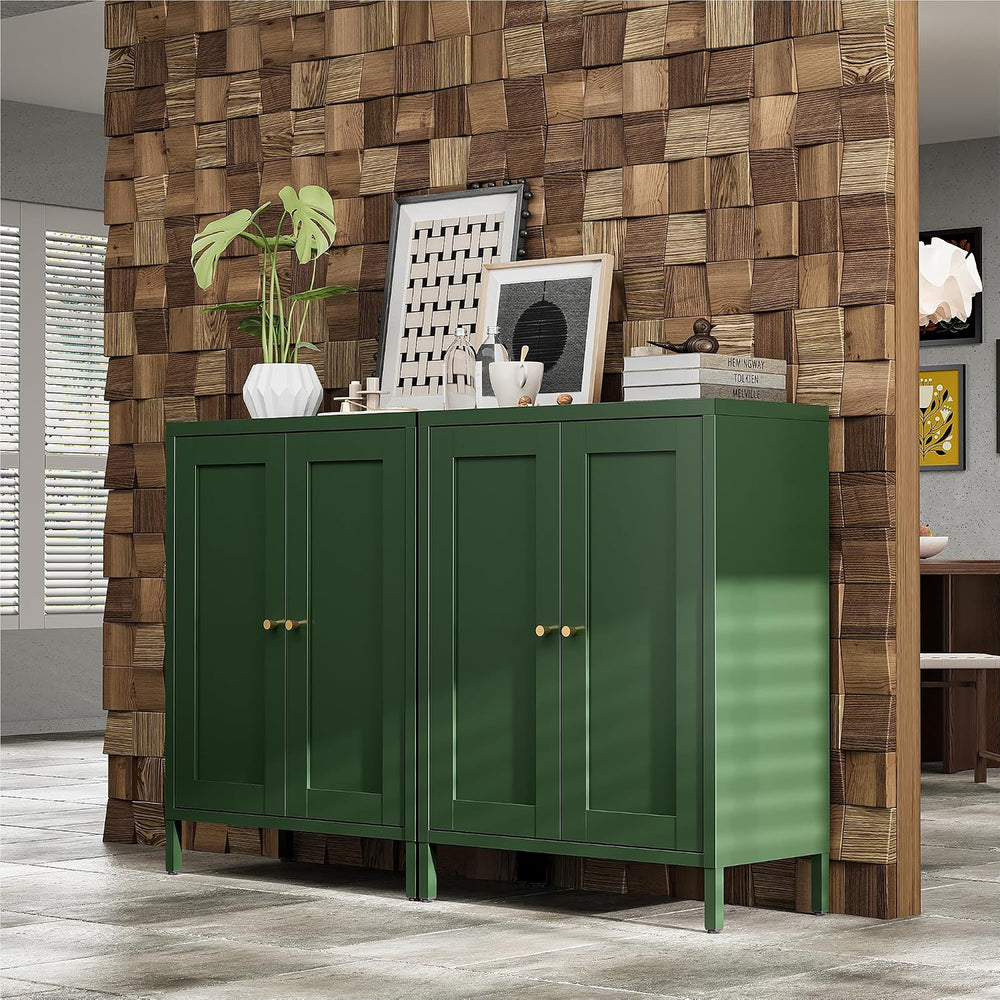 Bevivog Small Bathroom Storage Cabinet, Green Metal Locker