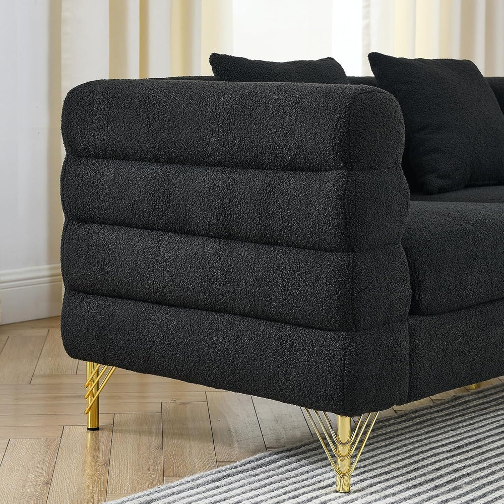 2 Piece Living Room Sofa Set,Boucle Couch with Loveseat and 3 Seater