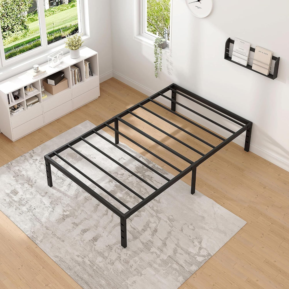 NEW JETO Metal Bed Frame,Twin Size Bed Frame with Storage Space,14 Inch