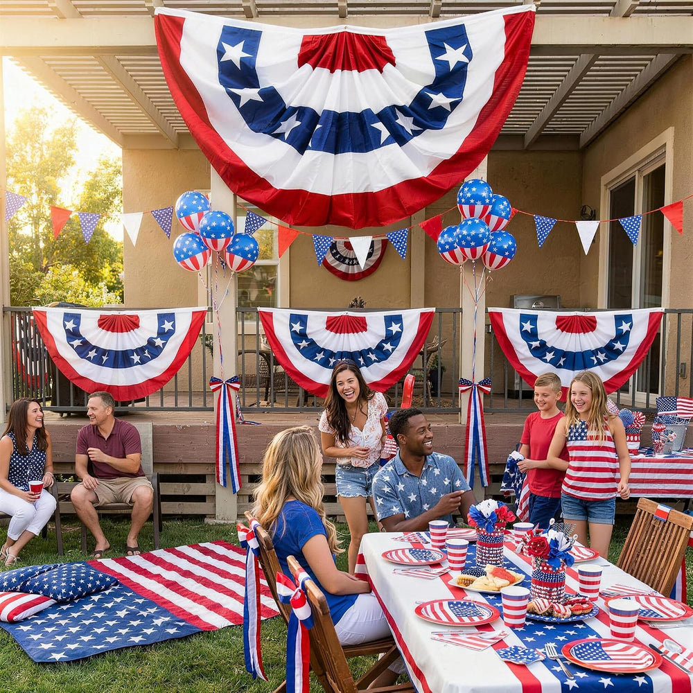 HOOSUN American Flags for Outside,Veterans Day Decorations,American Flag Bunt...