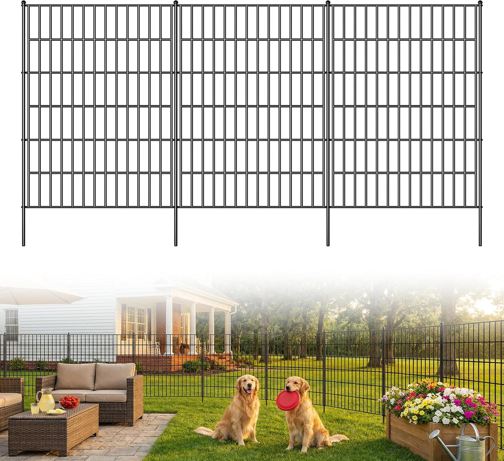 Toolterritary 10 Panels No Dig Decorative Garden Fence, 40in(H) x 26.0ft(L), ...