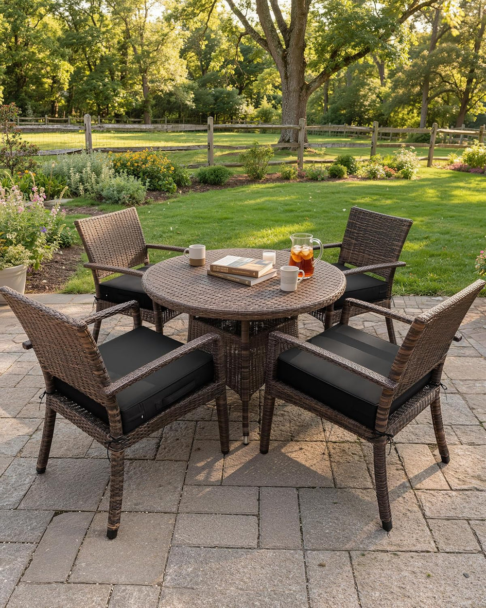 4 Set Outdoor Chair Cushions 22 X 22 X 4 Inches Patio Furniture Cushions Wate...