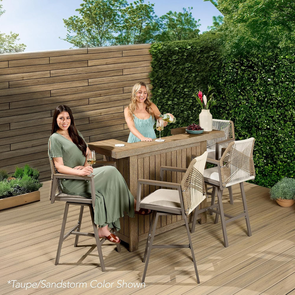 Best Choice Products Outdoor Bar Stools Set of 2, Bar Height, 360° Swivel Alu...