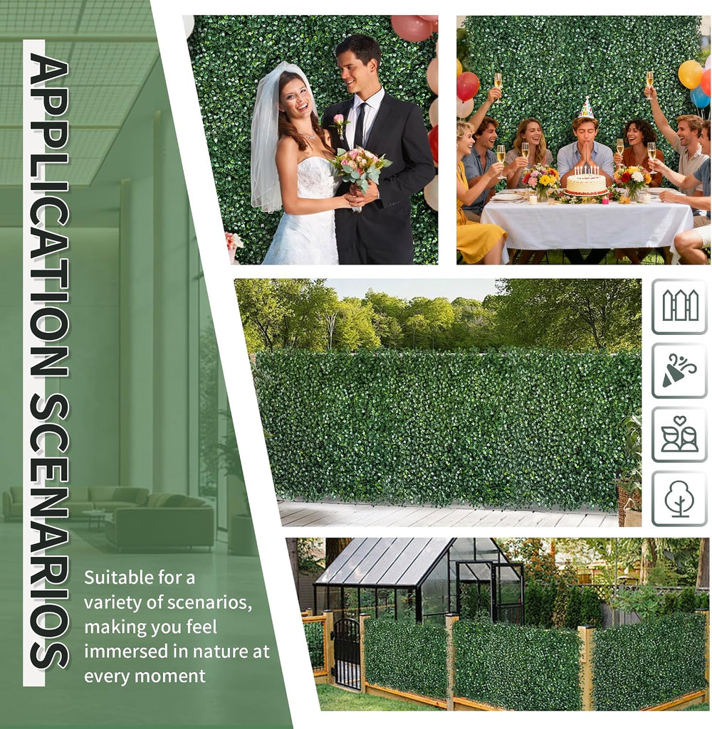 Naaquqrtl Artificial Boxwood Grass Wall Roll, 40"x120" 1P (33.4 sqft)