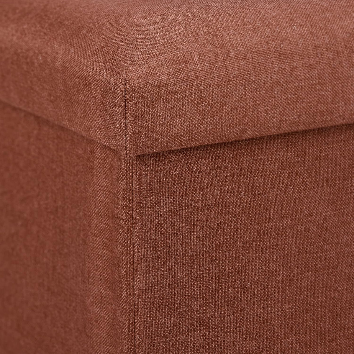 Relaxdays Stool with Storage Space, Foldable, Soft, Padded, Square, Fabric, Cube, HxWxD: 37 x 37.5 x 37.5 cm, Brown