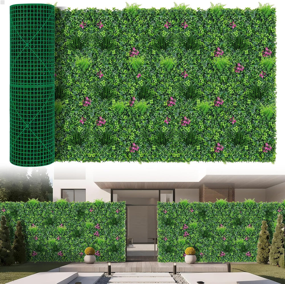 Yangrass Artificial Grass Wall Roll with Mint Leaves,40x120 Inch(33.33sqft)