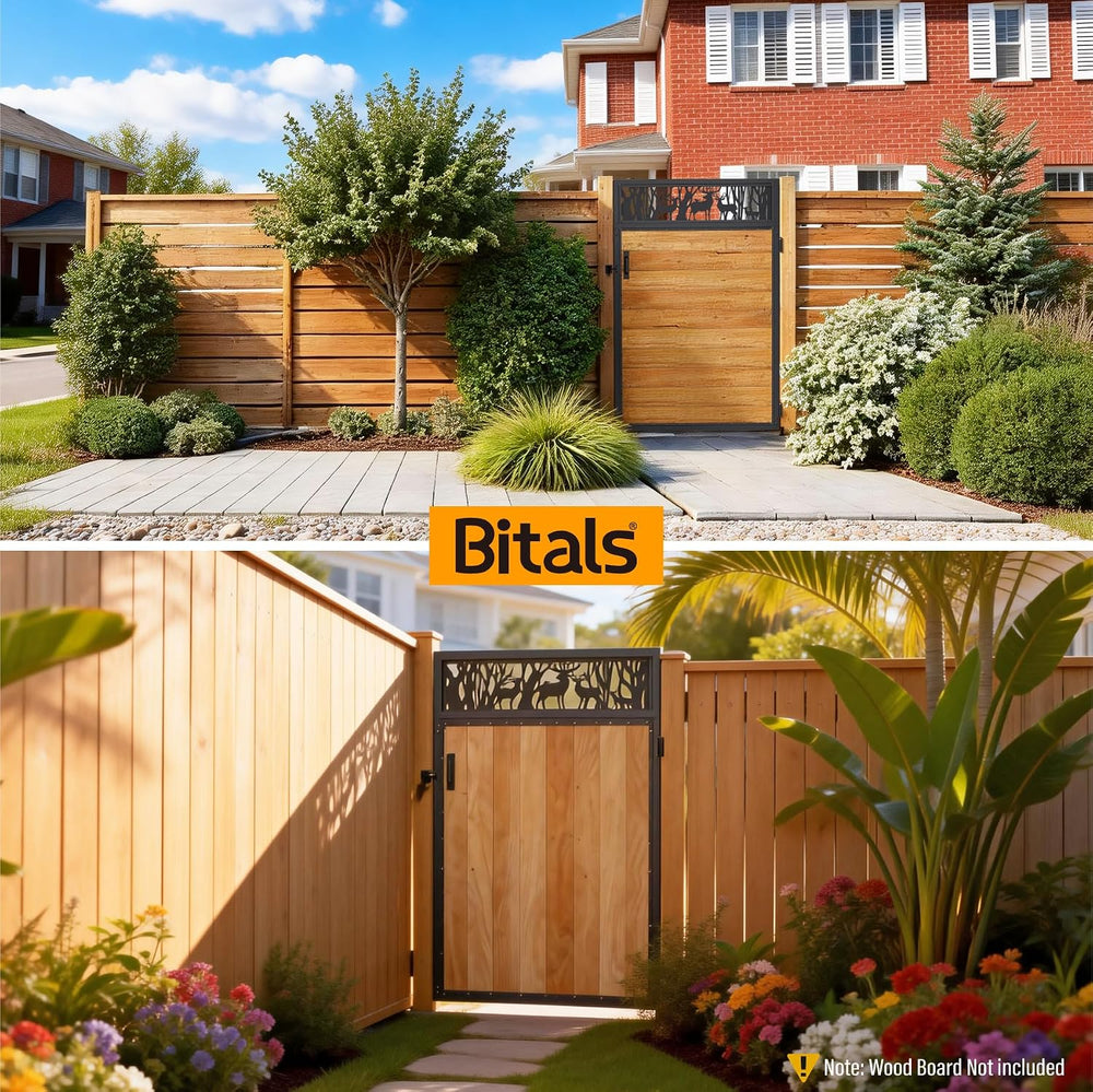 4x6FT Fence Gate Frame Kit 201 Stainless Steel Anti-Sag Heavy Duty Garden Gat...