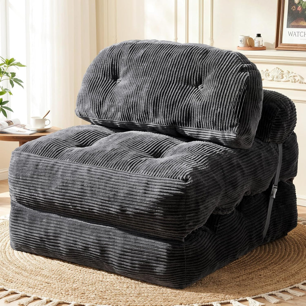 Folding Sofa Bed, Convertible Sleeper Chair with Back Support and Pillow