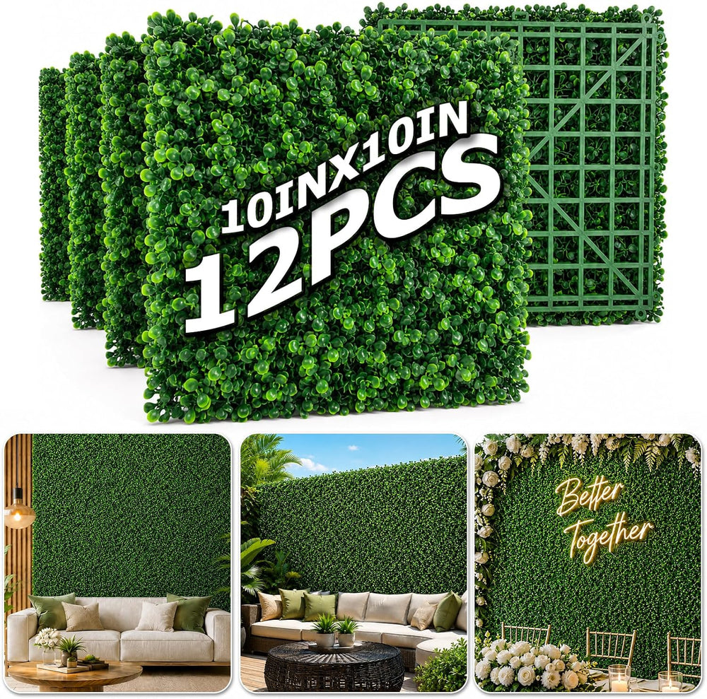 Artificial Grass wall Panel 12P 10x10 Boxwood Greenery Backdrop
