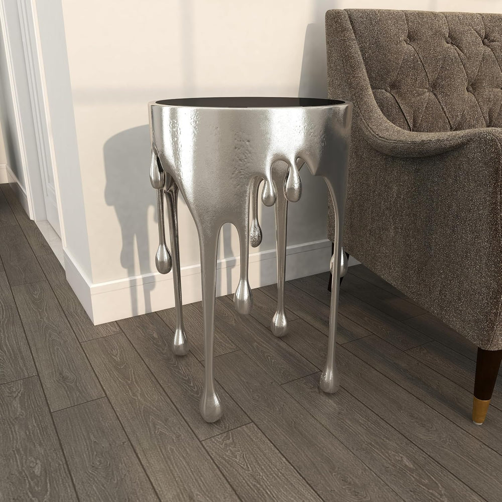 Deco 79 Aluminum Metal Abstract Side Table 16" x 16" x 25", Si...