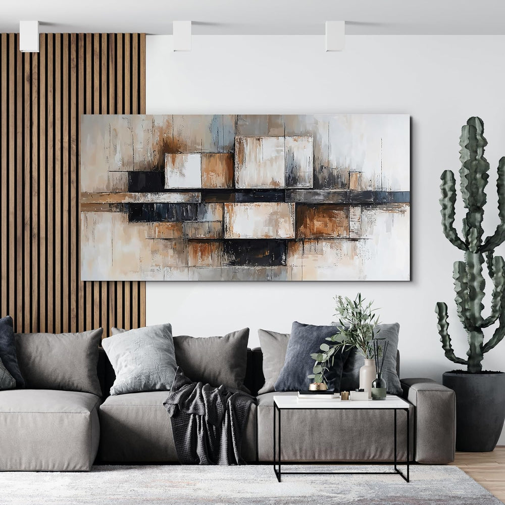 Abstract Geometric Canvas Wall Art For Living Room Art Wall Decor Modern Abst...