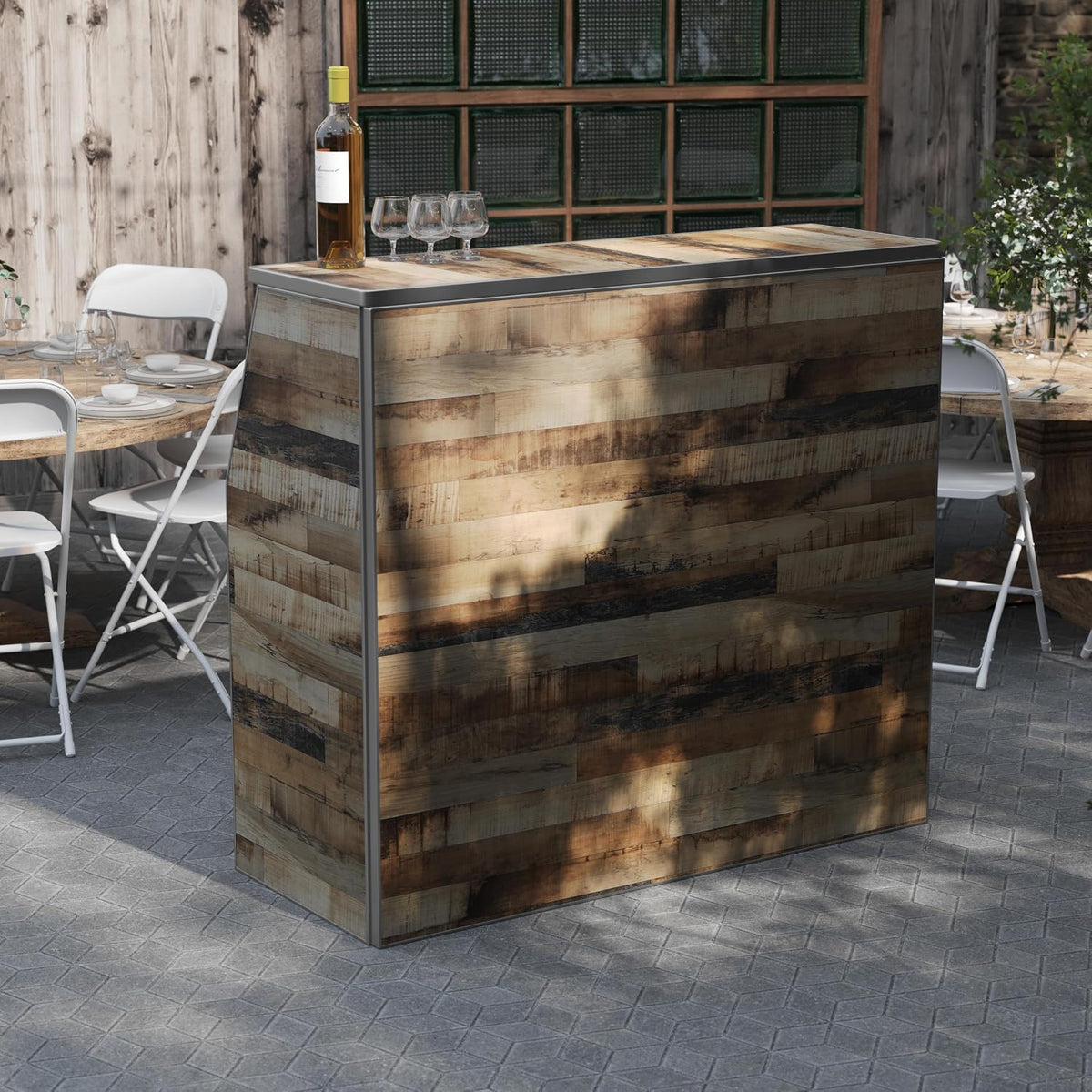 Flash Furniture Wood Folding Event Bar, Natural