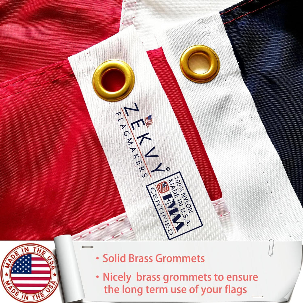 Embroideries American US Flag 3x5 Outdoor Made in USA - Heavy Duty Vivid Colo...