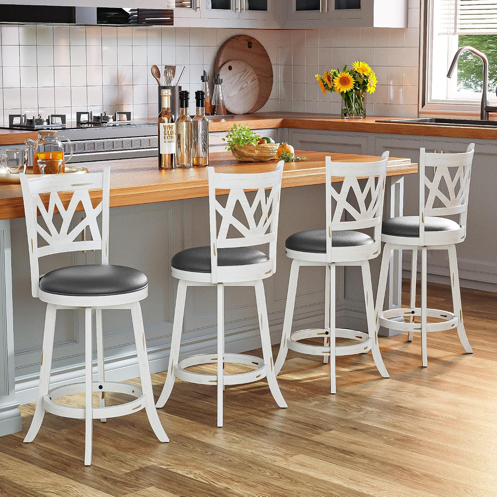 Betterhood Swivel Bar Stools - 24" Counter Height Swivel Barstools with ...