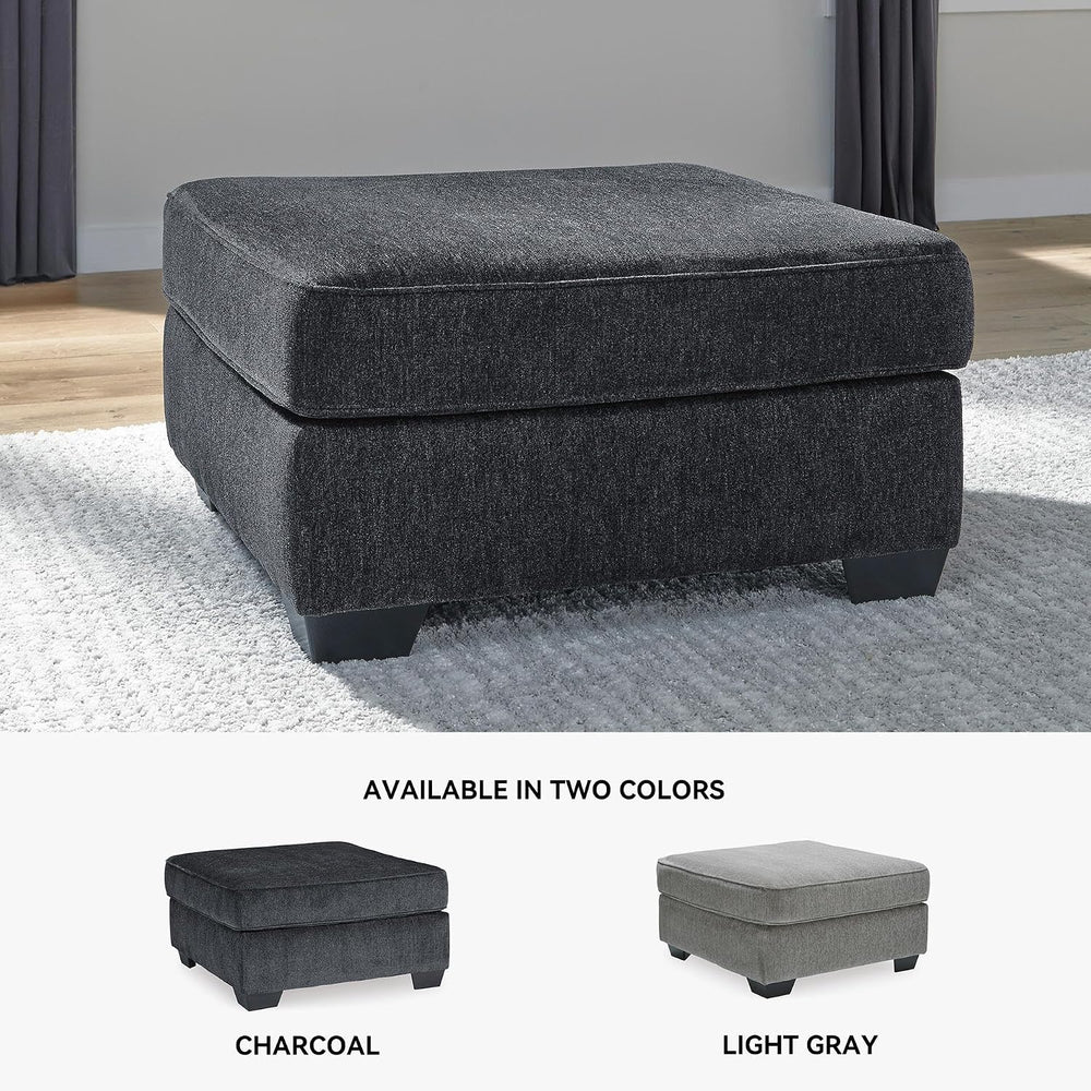 Signature Design by Ashley Altari Oversized Square Ottoman, Slate Gray