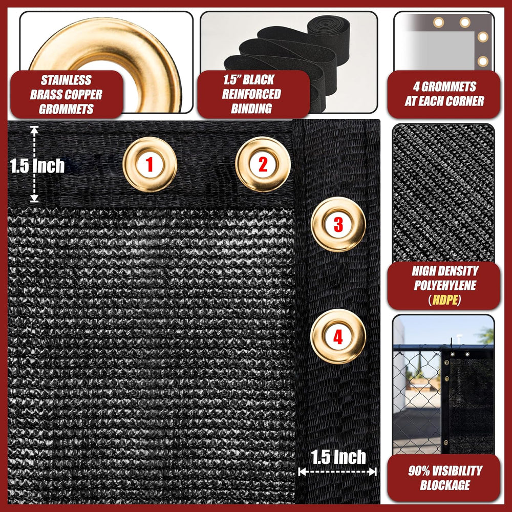 Amgo 6' x 200' Fence Privacy Screen, Heavy Duty Mesh Outdoor & Ba...