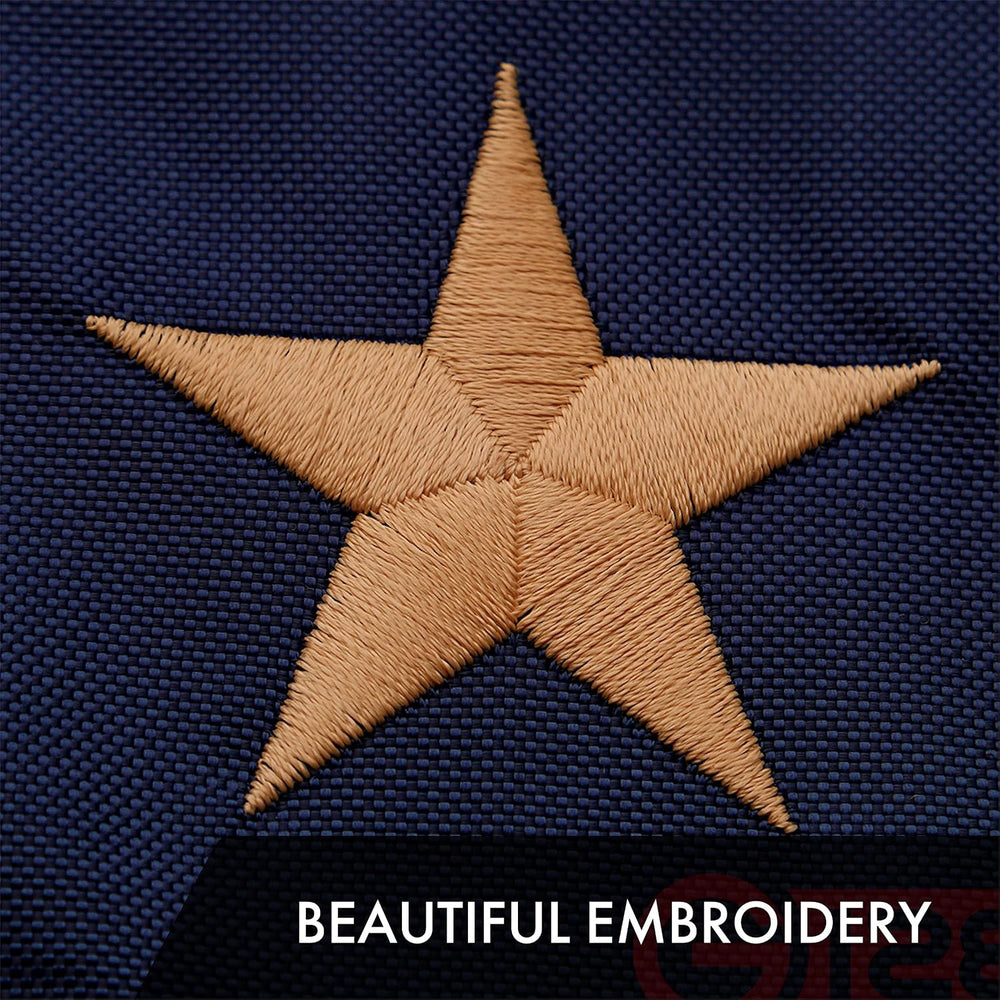 G128 American USA Tea-Stained Flag | 5x8 Ft | ToughWeave Pro Series Embroider...