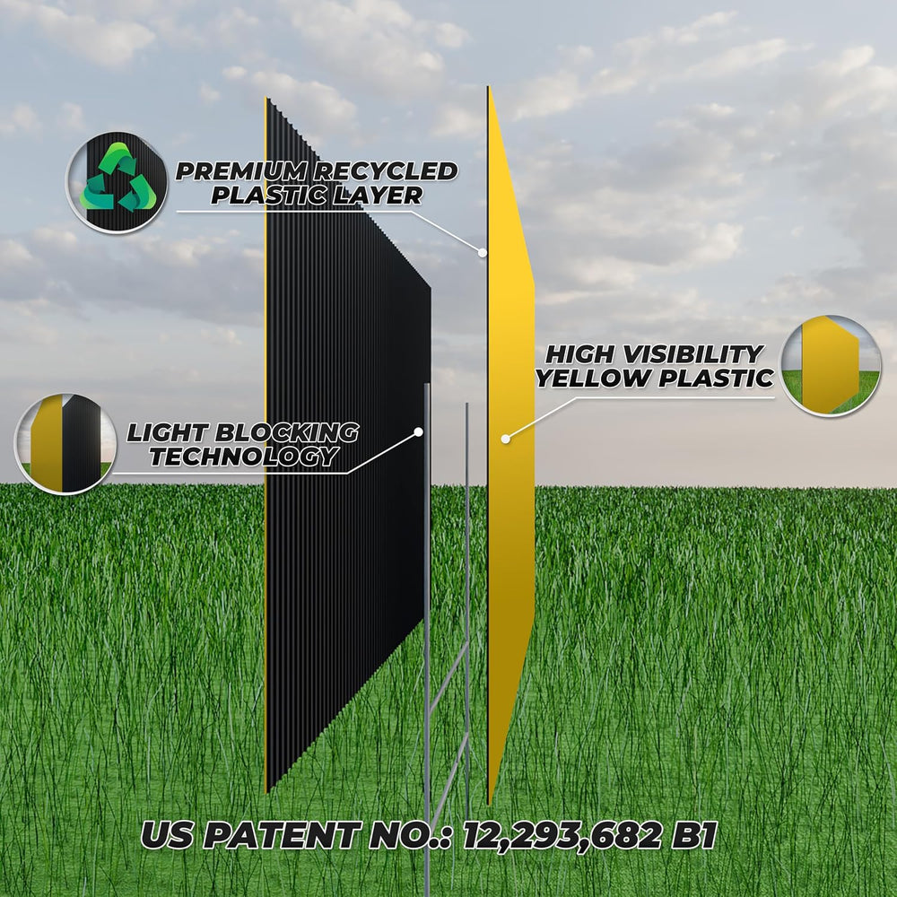 50 Large Yellow 24x18" Custom SmartFlute Yard Signs, Add Your Own Messag...