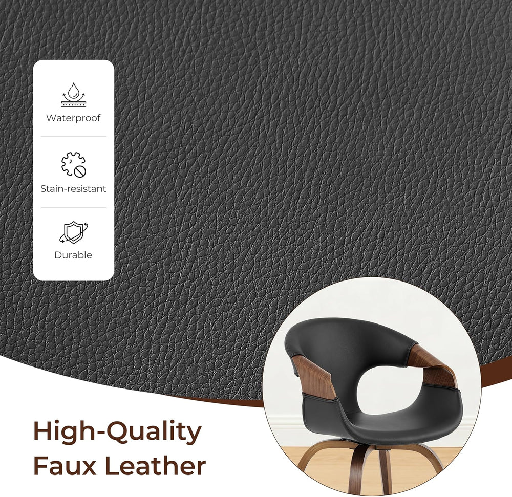 Zouron Swivel Dining Chair, Mid Century Modern Upholstered Desk Chair with Wo...