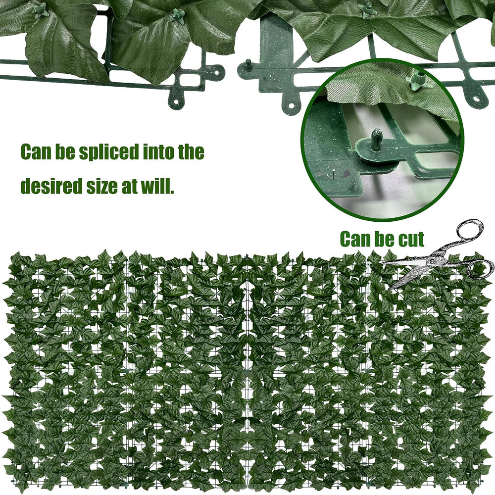 48"x128" (43 Sqft), Artificial Ivy Vine Privacy Fence Screen Roll