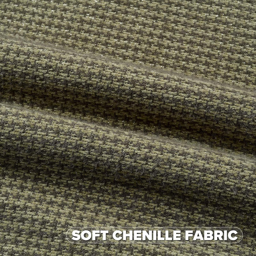 FUTEI Pack of 2 Chenille Throw Pillow Covers 22x22 Inch, Olive Green