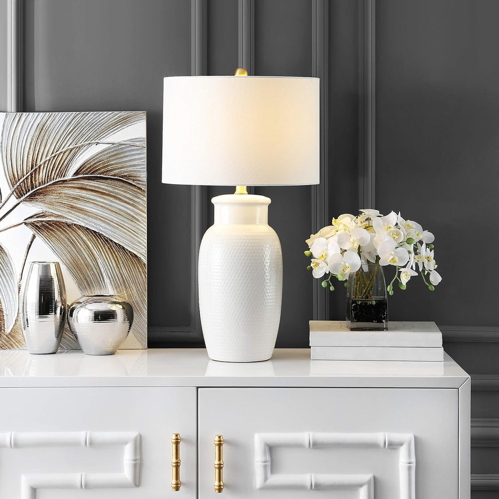 SAFAVIEH Norsi Table Lamp, 27.5" Modern Ivory TBL4245A