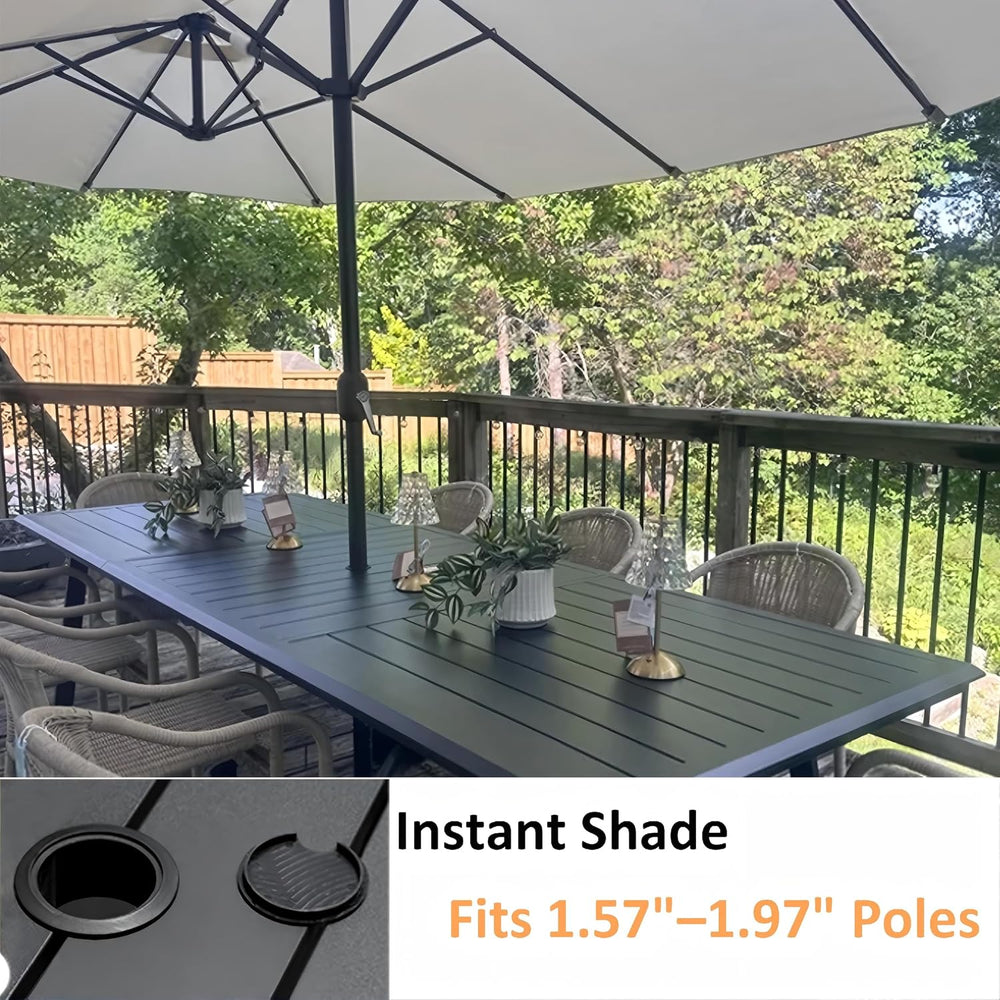 Pellebant Aluminum Outdoor Dining Table for 12 Person