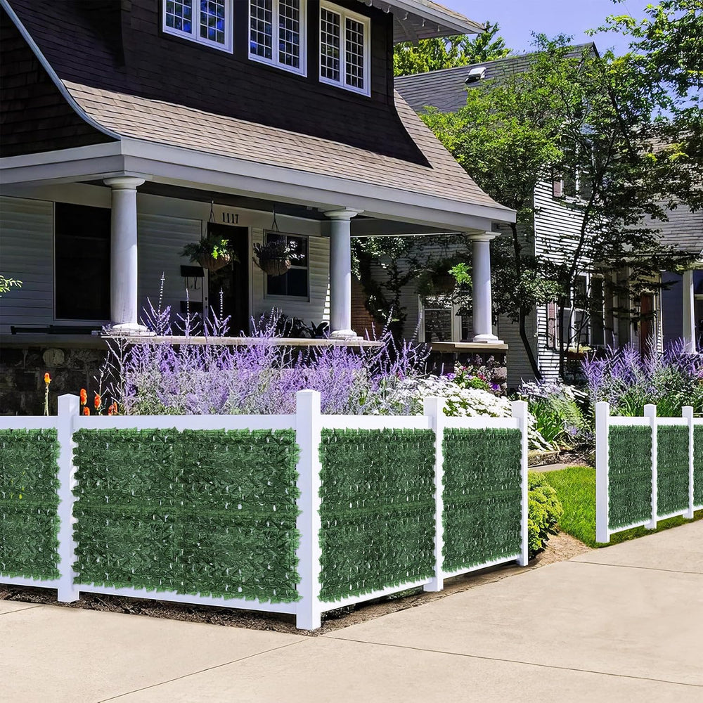 Artificial Ivy Privacy Fence Screen, 240x40 inch Dense Leaf Green Ivy Wall Pa...
