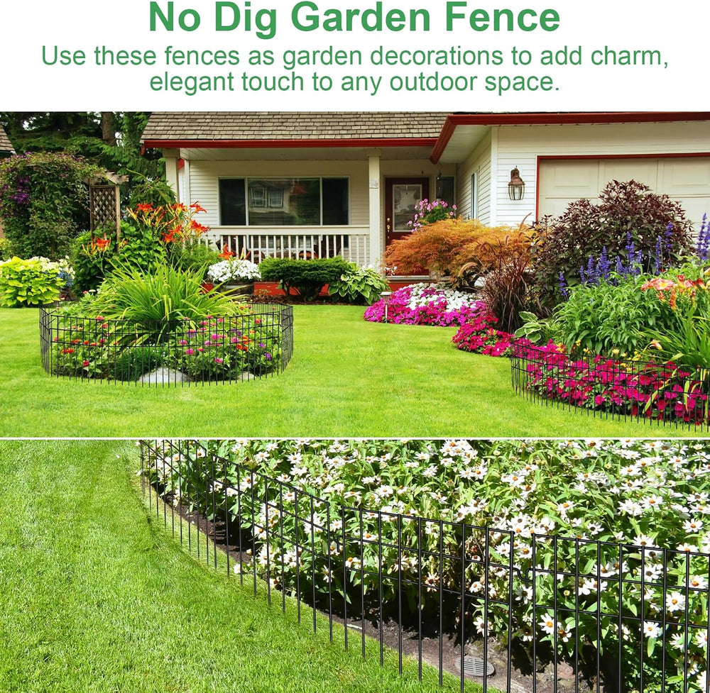 25ft(L) x 13in(H) Animal Barrier Fence,25 Panels 1.16in Gap No Dig Garden Fen...