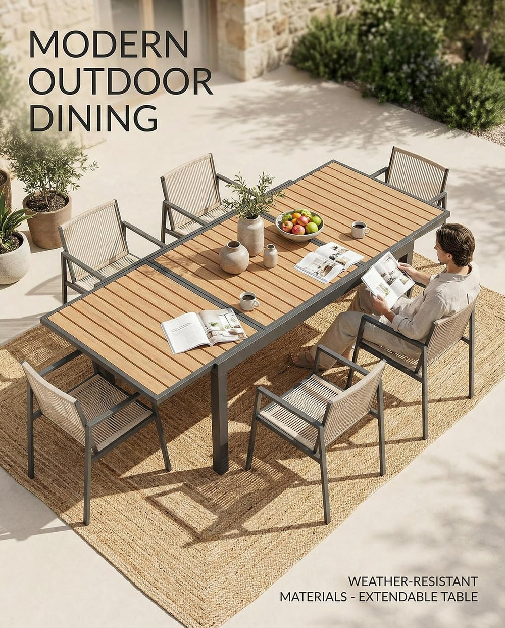 ZANDOR Outdoor Patio Dining Chairs Set of 2,Aluminum Patio Dining Chairs with...
