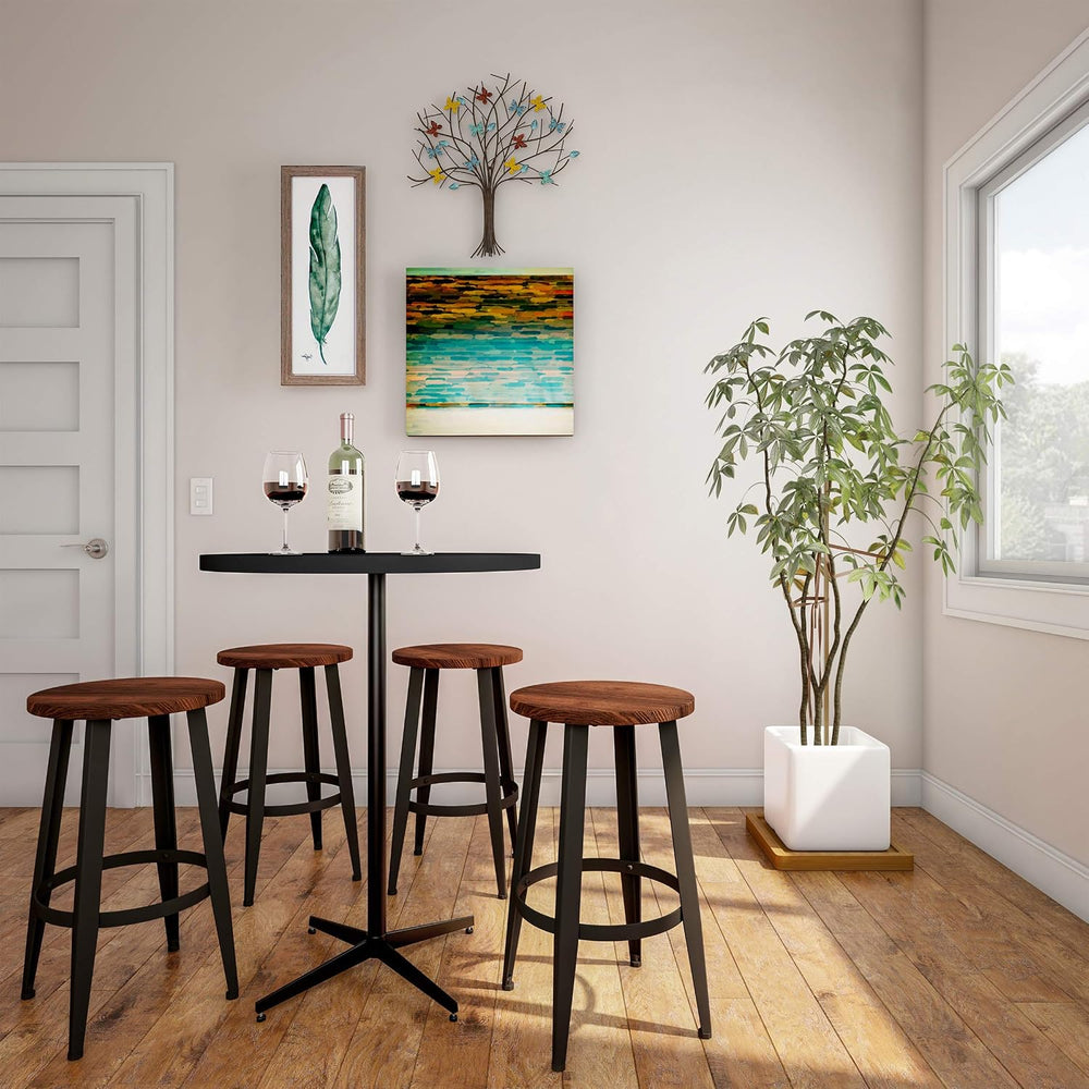 Home Lavish Counter Height Stools-Backless Kitchen or Dining Room Metal Base,...