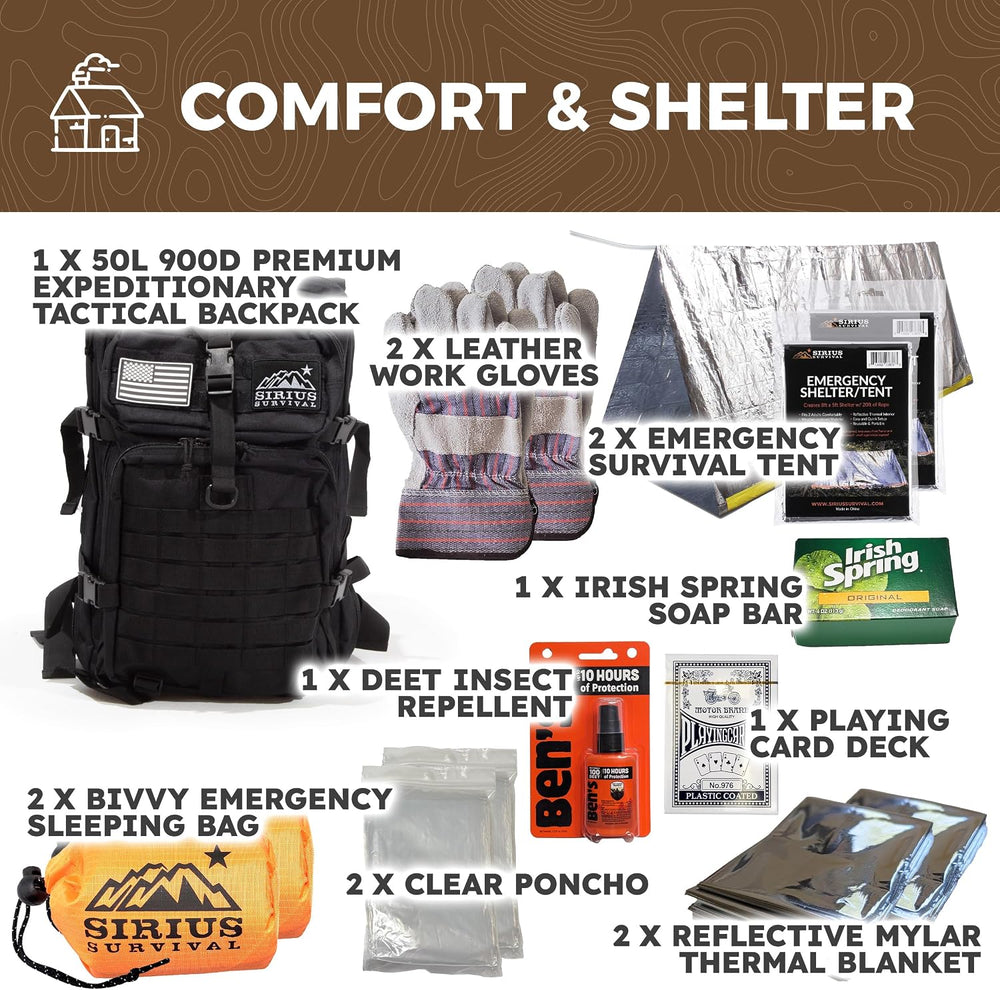 Bug Out Bag - Premium Bugout Backpack Pre-Packed Survival Kit - Ultimate 72 H...