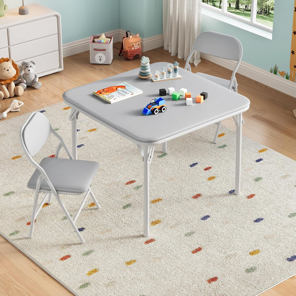GAOMON 3 Piece Set Folding Table and Chairs Set for Boys and Girls