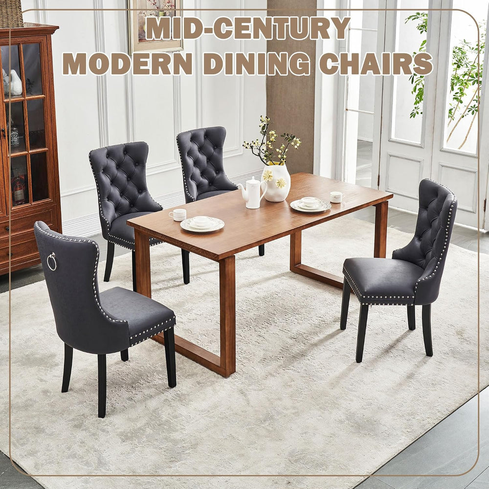 Leather Dining Chairs, Black Dining Chairs Set of 4