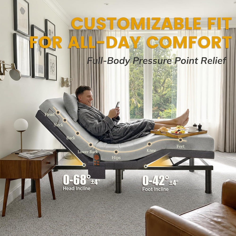 Twin XL Adjustable Bed Frame,Adjustable Bed Base Ergonomic