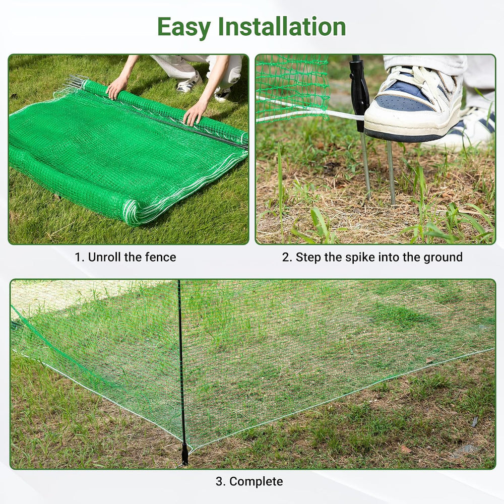 Temporary Fence with Posts 4' x 100' for for Dogs Outdoor Backyard