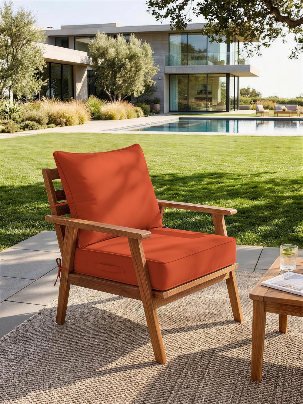 Outdoor Seat Chair Cushion Set of 1,22x24 Inch Waterproof Cushions