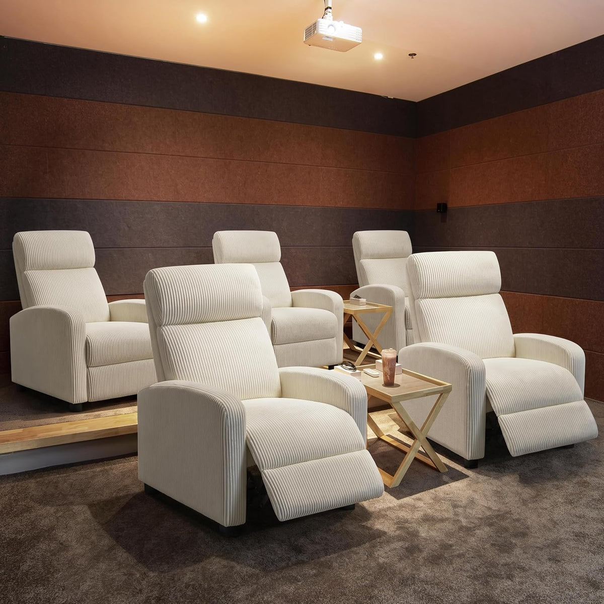 Yaheetech Recliner Chair with 3 Adjustable Angles Living Room Chairs Beige