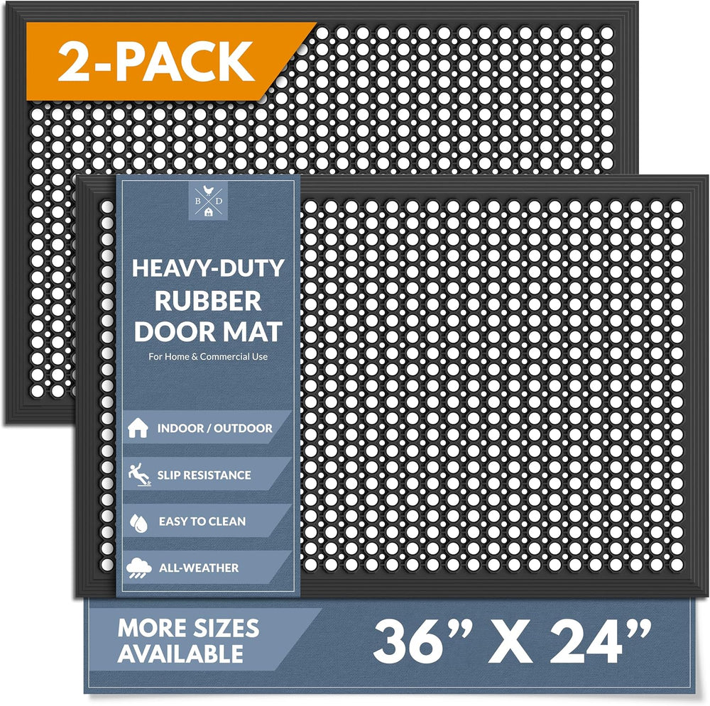 Barnyard Designs Heavy Duty Rubber Drainage Door Mat (24" x 36", 2-...